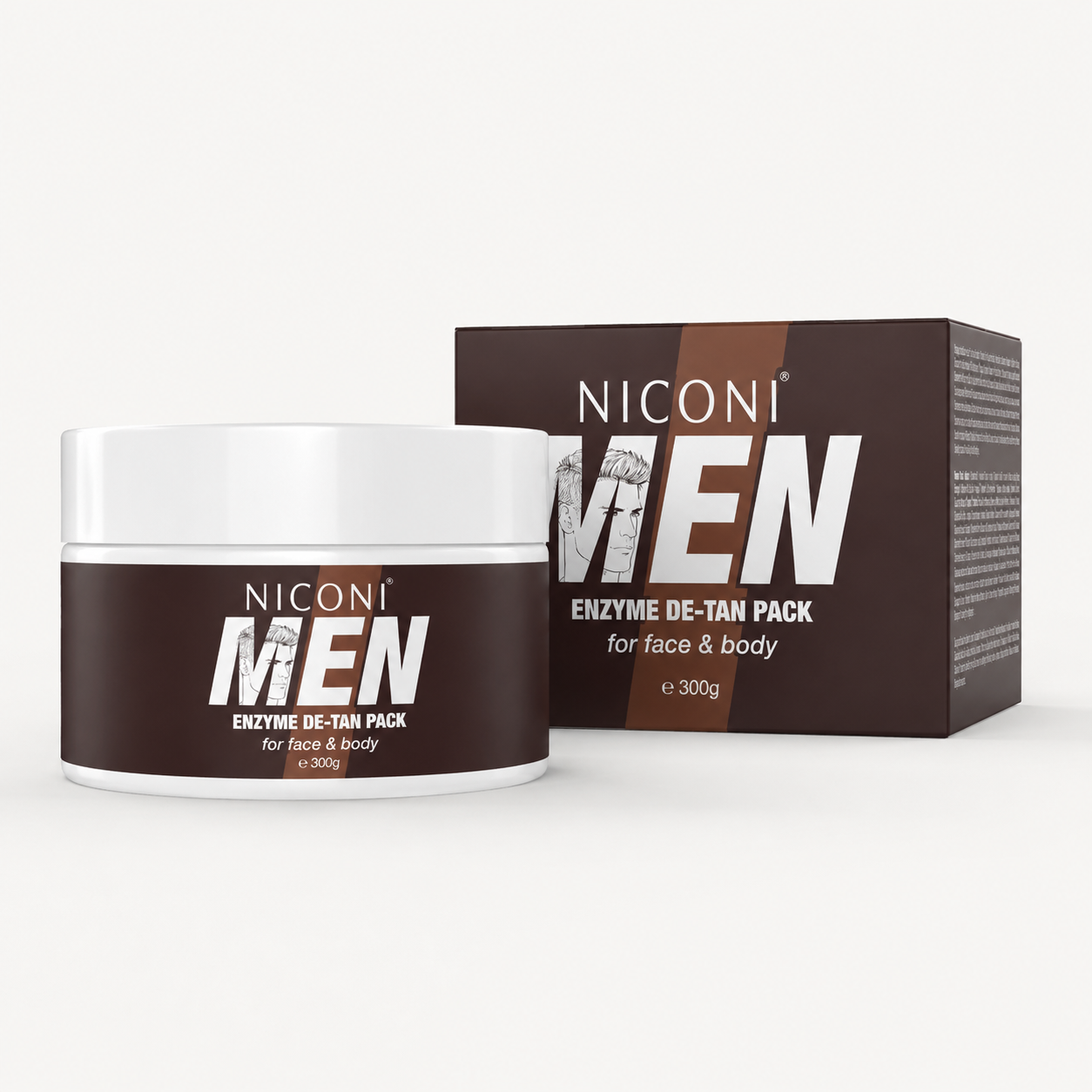 Niconi Men Enzyme De-Tan Pack For Face & Body (300g)