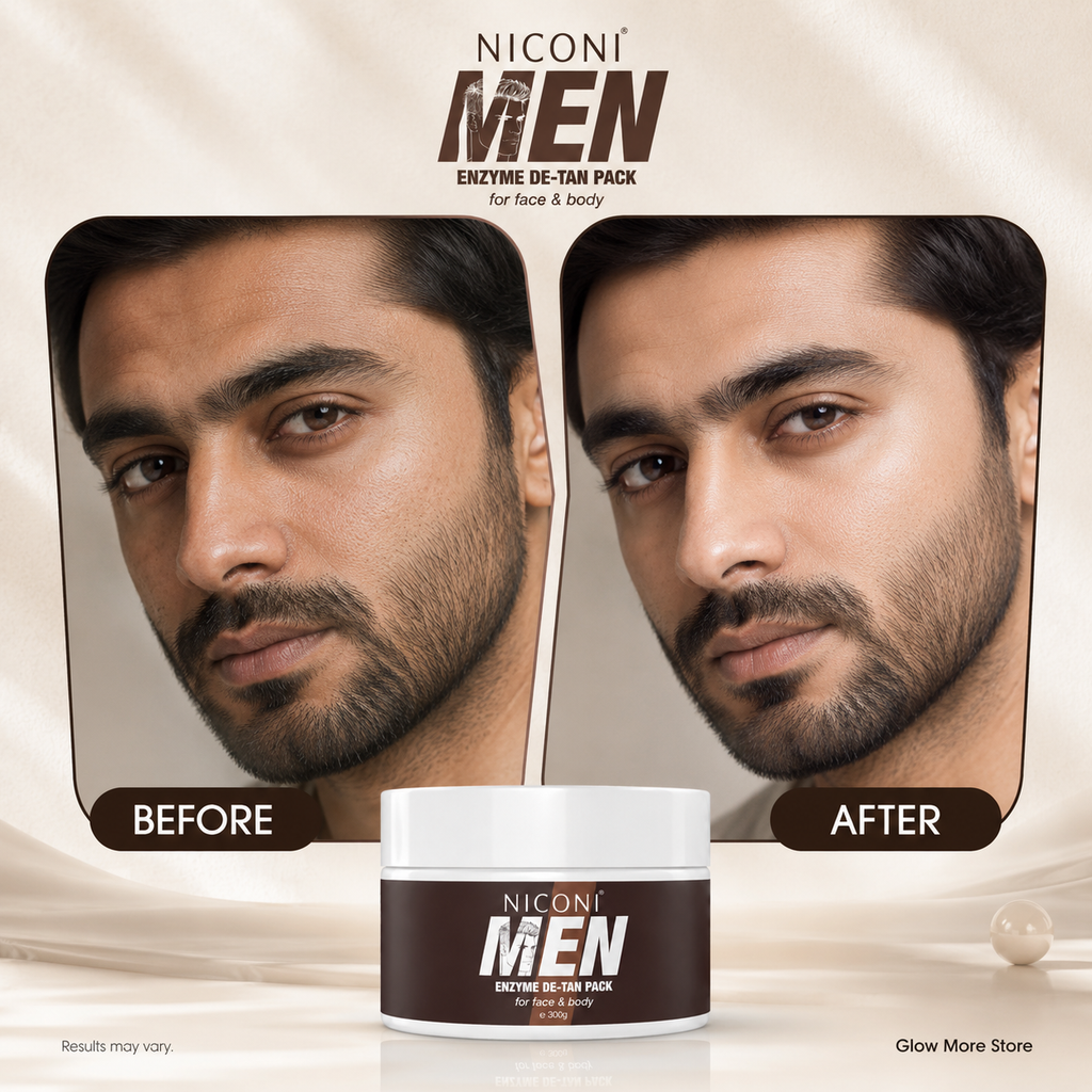 Niconi Men Enzyme De-Tan Pack For Face & Body (300g)