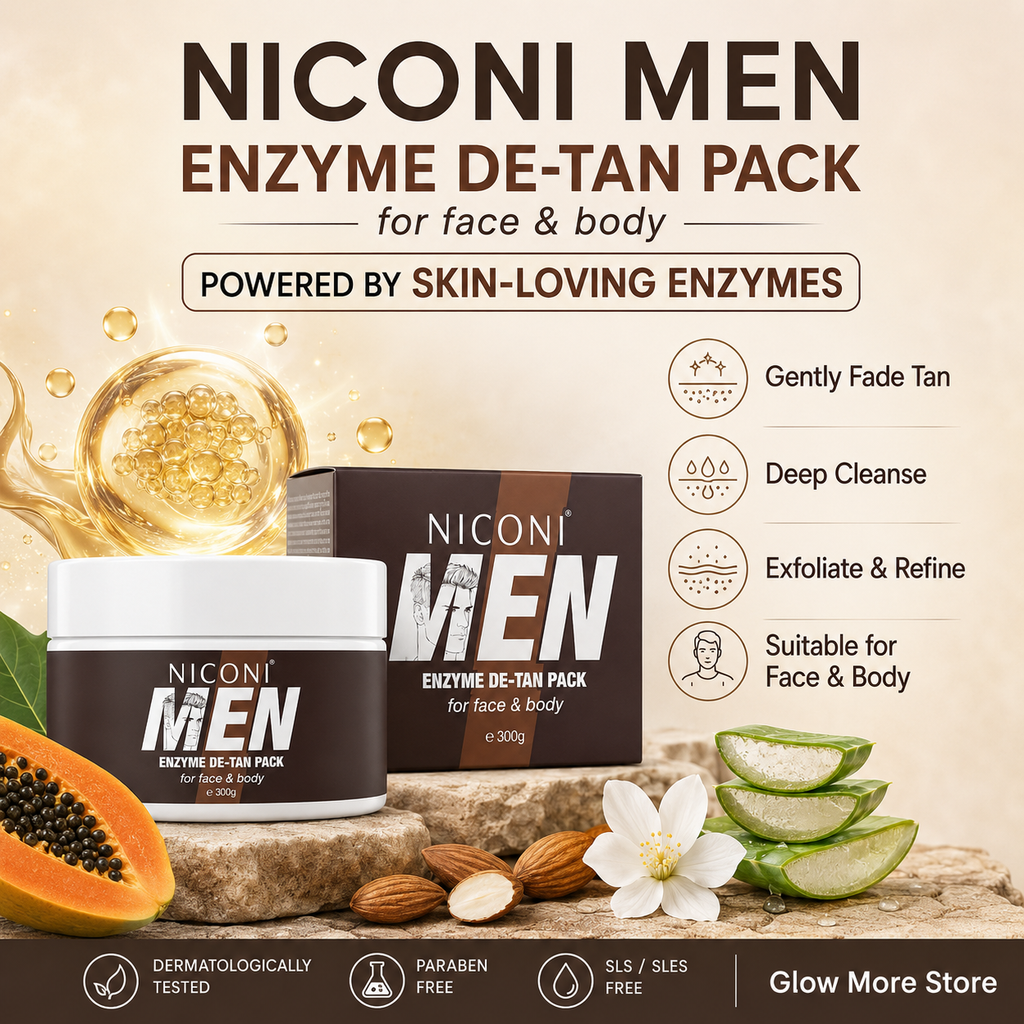 Niconi Men Enzyme De-Tan Pack For Face & Body (300g)